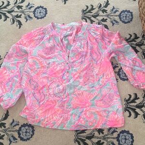 Lilly Pulitzer Pink and Blue Blouse